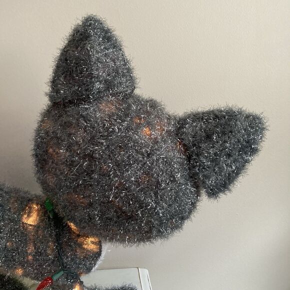 Target Wondershop 21.5” Tall Lit Tinsel Cat LED Lights Indoor Outdoor Yard Decor - Picture 6 of 11